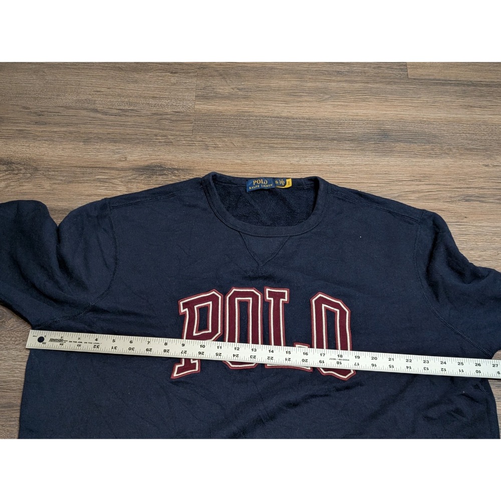 Polo‎ Ralph Lauren Mens XL Navy Blue Varsity Graphic Logo Crewneck Sweatshirt - Picture 2 of 6
